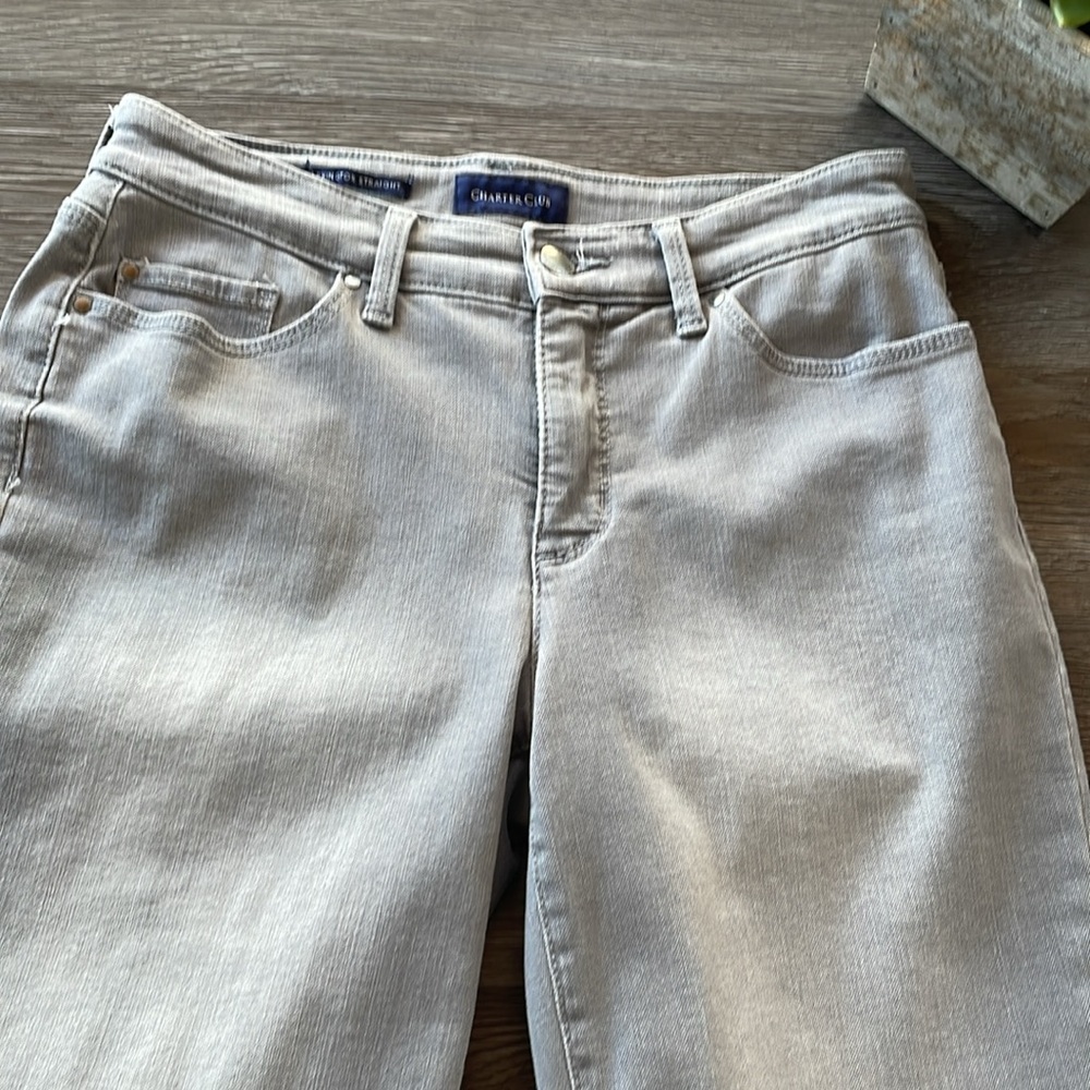 Charter Club Jeans Women’s Size 4P Lexington Straight Light Gray Denim - Picture 5 of 14